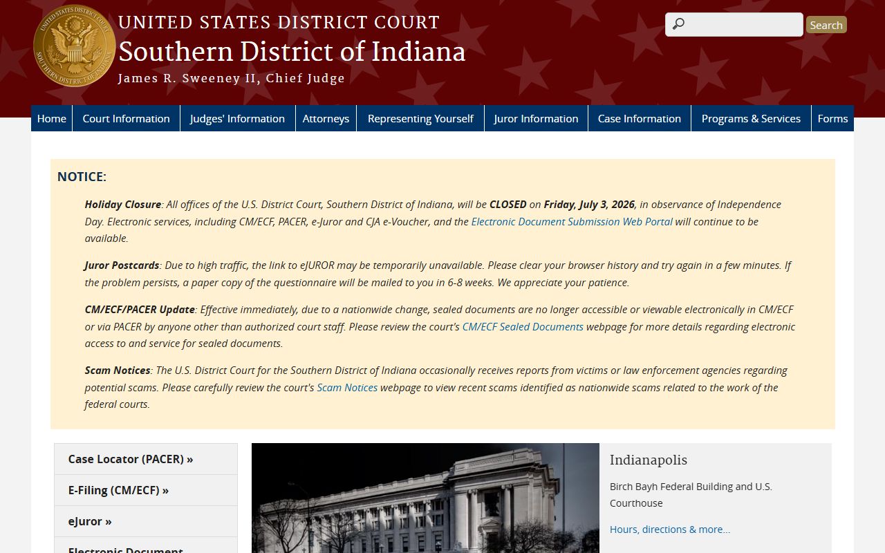 Ripley County court records federal district court access