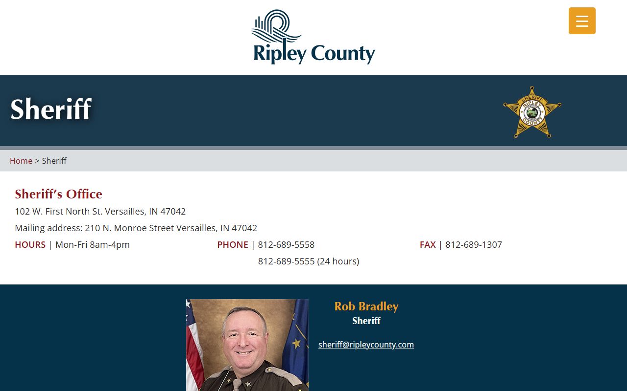 Ripley County sheriff records and inmate information