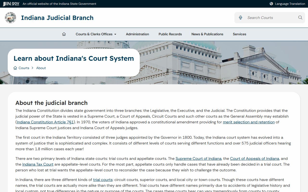 Ripley County court records and Indiana court system overview